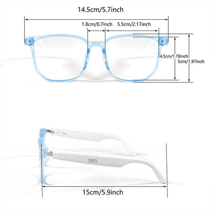 Smart Glasses, Multifunctional Anti-Blue Light Glasses, Touch Control Wireless Glasses for Women, Bluetooth-Compatible Smart Glasses for Men & Women, Stocking Fillers Gift