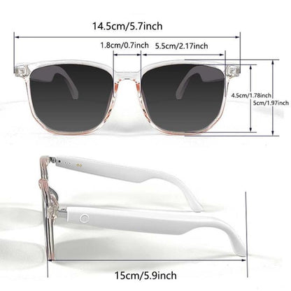 Smart Glasses, Multifunctional Anti-Blue Light Glasses, Touch Control Wireless Glasses for Women, Bluetooth-Compatible Smart Glasses for Men & Women, Stocking Fillers Gift