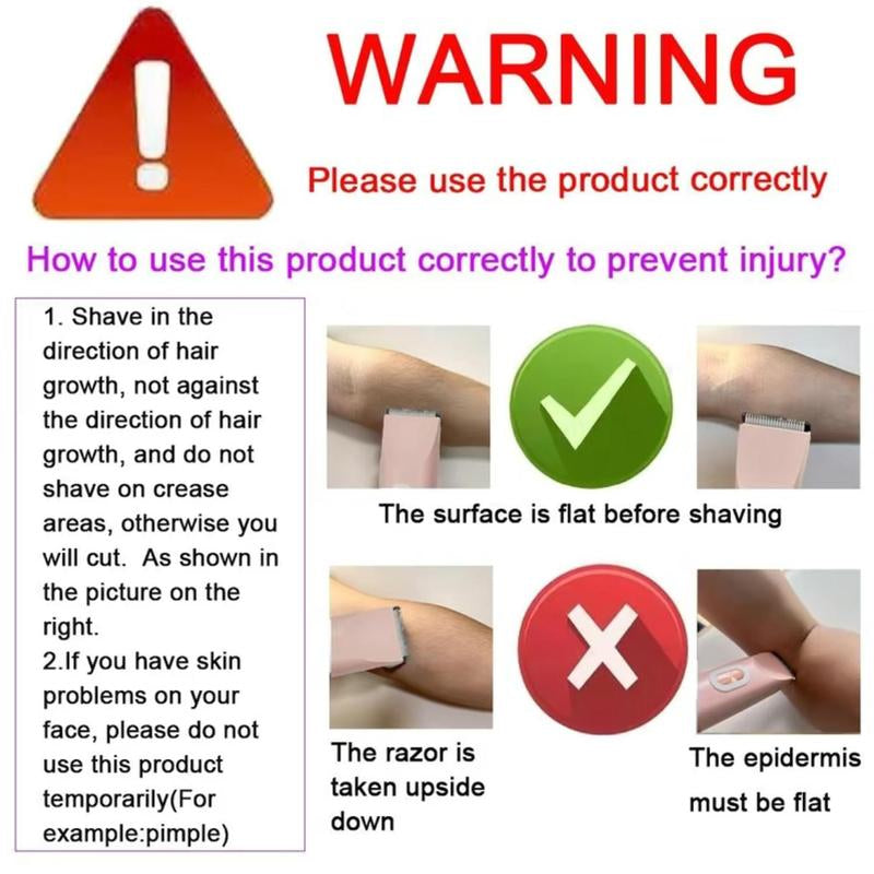 Mother'S Day Gift, Electric Hair Trimmer for Women, 1 Box Rechargeable 2 in 1 Body & Facial Diffuser Hair Removal Double Head Trimmer for Face Underarm Legs, Gifts for Girl, Women'S Electric Shaver, Bikini Shaver for Women