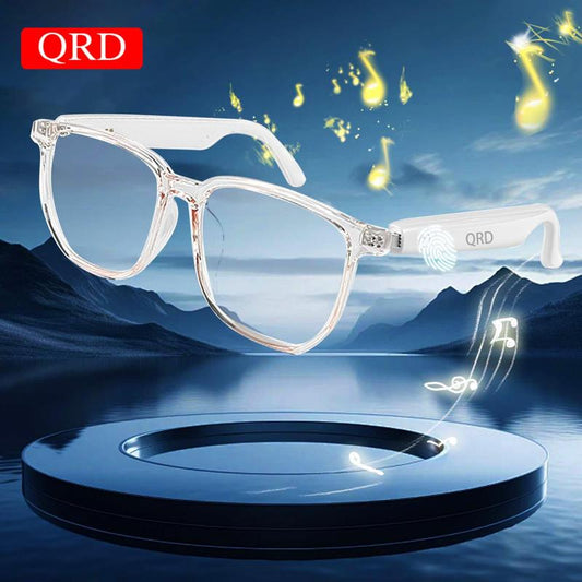 Smart Glasses, Multifunctional Anti-Blue Light Glasses, Touch Control Wireless Glasses for Women, Bluetooth-Compatible Smart Glasses for Men & Women, Stocking Fillers Gift